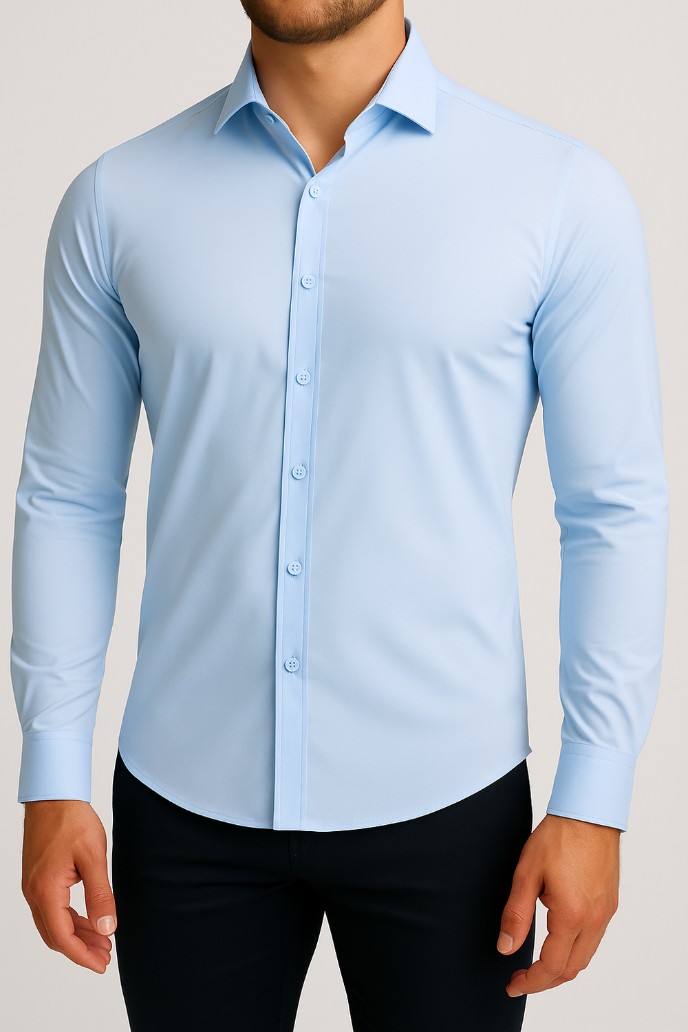 Mi Piace Heren - Men Blouse - Light Blue