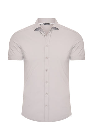 Mi Piace - Men Blouse Short Sleeve - Elephant Grey