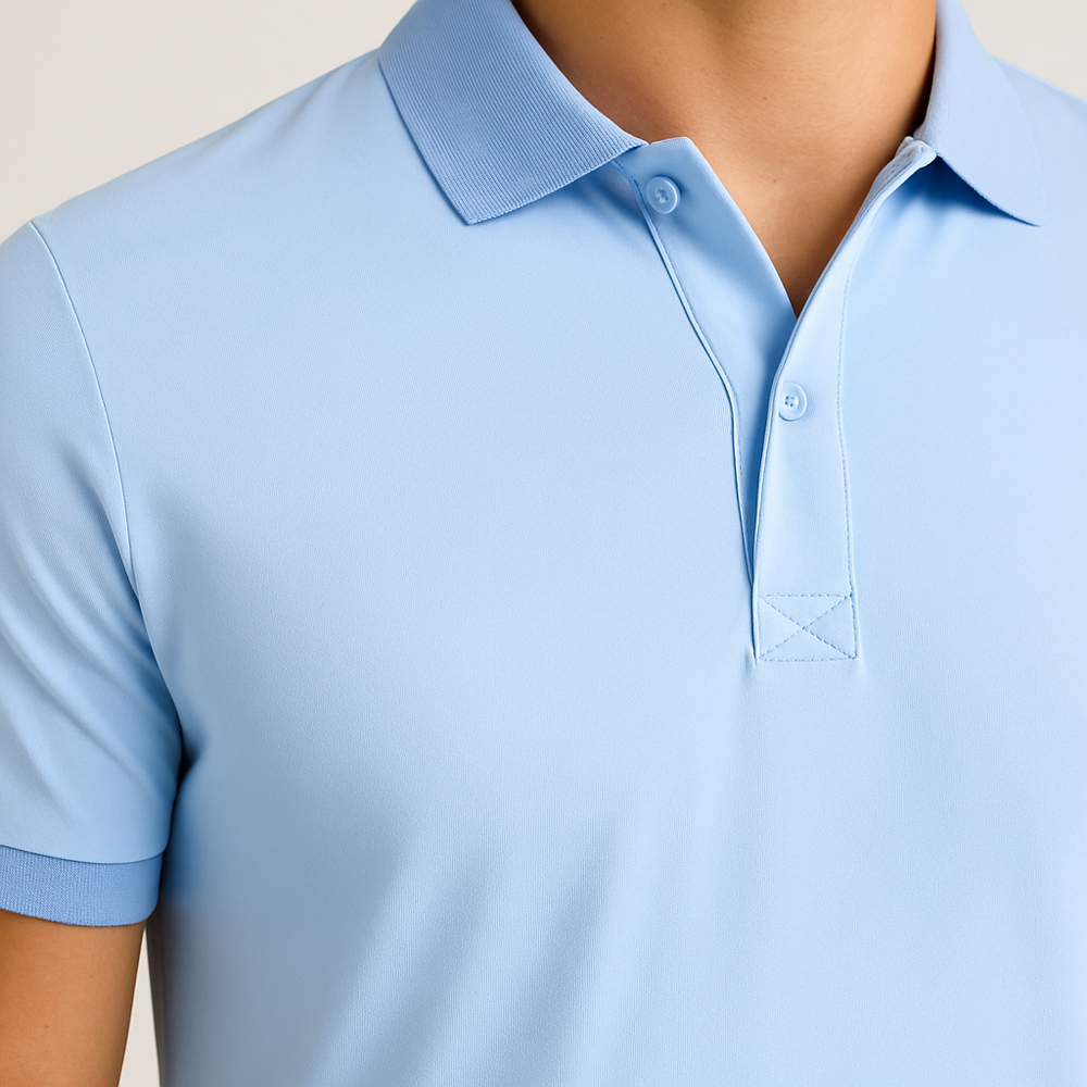 Mi Piace Heren - Men Polo Shirt - Light Blue