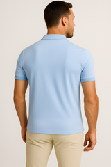 Mi Piace Heren - Men Polo Shirt - Light Blue