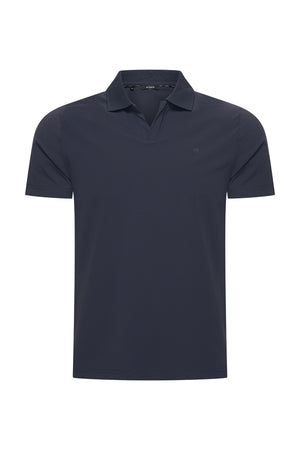 Mi Piace - Men V Neck Polo Shirt - Dark Blue