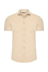 Mi Piace Heren - Men Blouse Short Sleeve - Sand