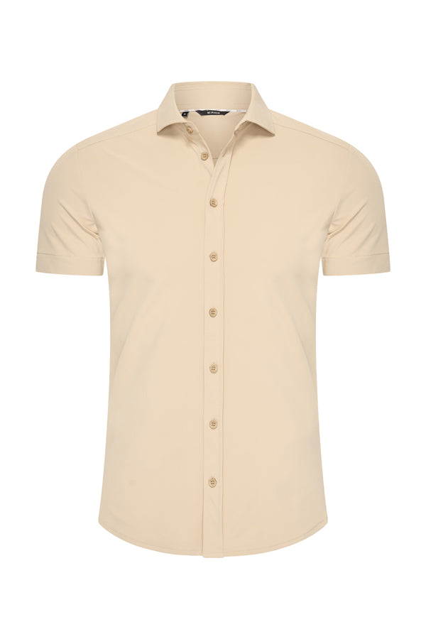 Mi Piace Heren - Men Blouse Short Sleeve - Sand