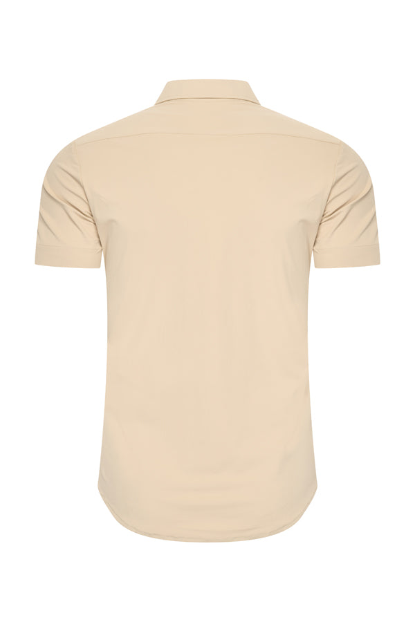 Mi Piace Heren - Men Blouse Short Sleeve - Sand