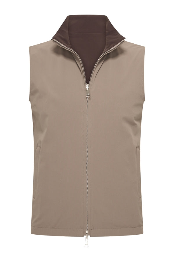 Mi Piace Heren - Men Gilet Tech Reversible - Falcon/Espresso