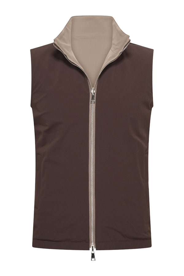 Mi Piace Heren - Men Gilet Tech Reversible - Falcon/Espresso