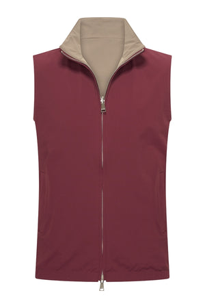 Mi Piace Heren - Men Gilet Tech Reversible - Burgundy/Falcon