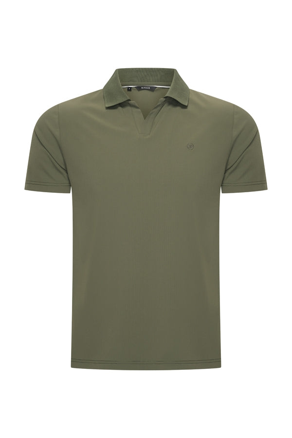 Mi Piace Heren - Men V Neck Polo Shirt - Deep Depth