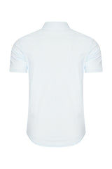 Mi Piace -Men Shirt Stripe Print Short Sleeve - Light Blue1