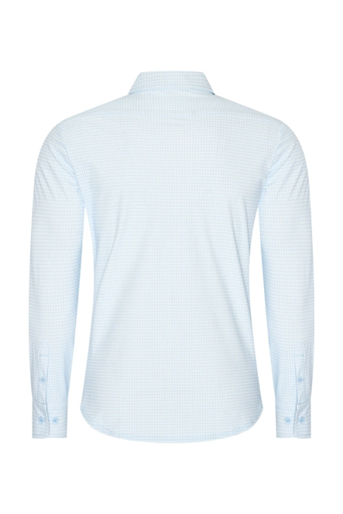 Mi Piace - Men Blouse Check Print - Light Blue