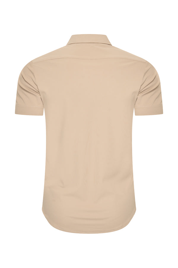 Mi Piace - Men Blouse Short Sleeve - Latte1