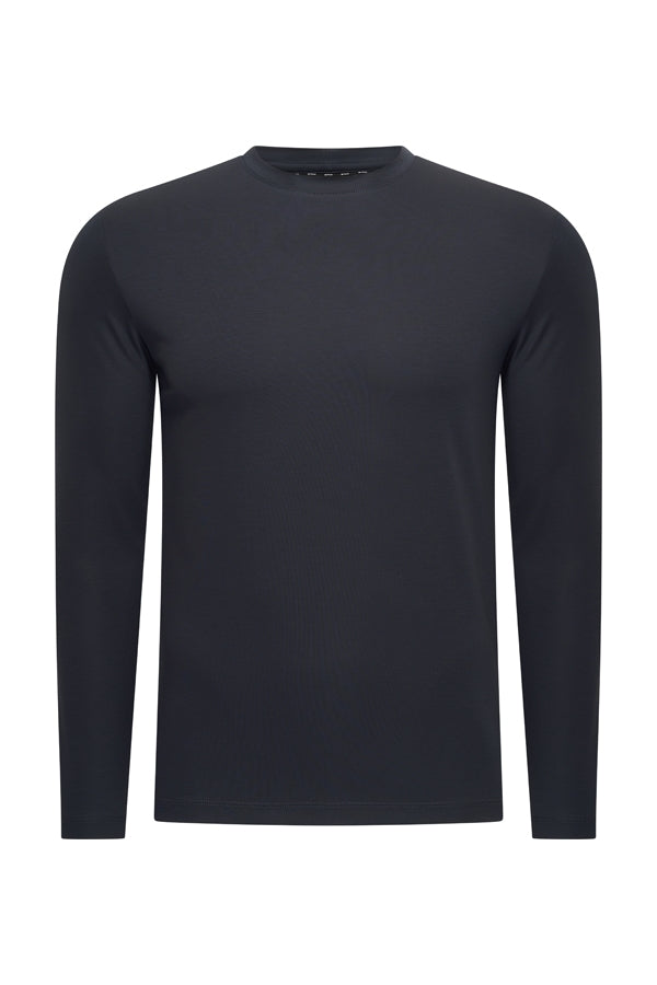 Mi Piace - Men Cotton Shirt Long Sleeves - Dark Blue