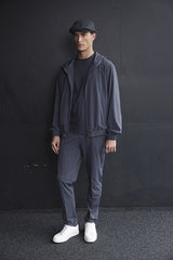 Mi Piace - Men Cotton Shirt Long Sleeves - Dark grey