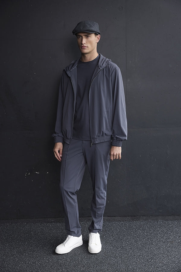 Mi Piace - Men Cotton Shirt Long Sleeves - Dark grey