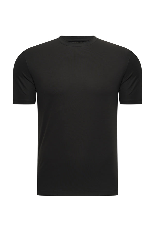 Mi Piace - Men Cotton Shirt Short Sleeves - Black