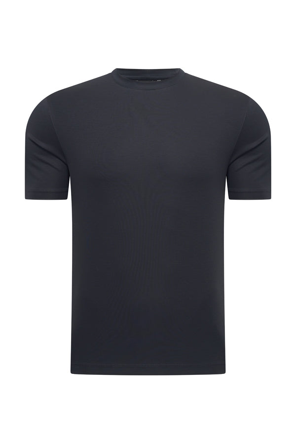 Mi Piace - Men Cotton Shirt Short Sleeves - Dark Blue