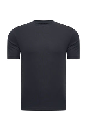 Mi Piace - Men Cotton Shirt Short Sleeves - Dark Blue