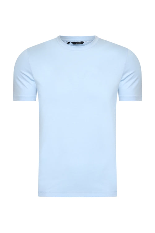 Mi Piace - Men Cotton Shirt Short Sleeves - Light Blue | Morgen in huis!