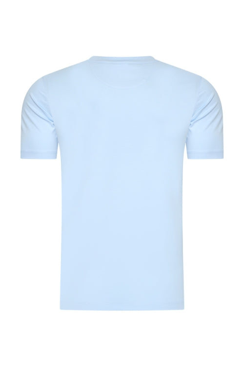 Mi Piace - Men Cotton Shirt Short Sleeves - Light Blue | Morgen in huis!