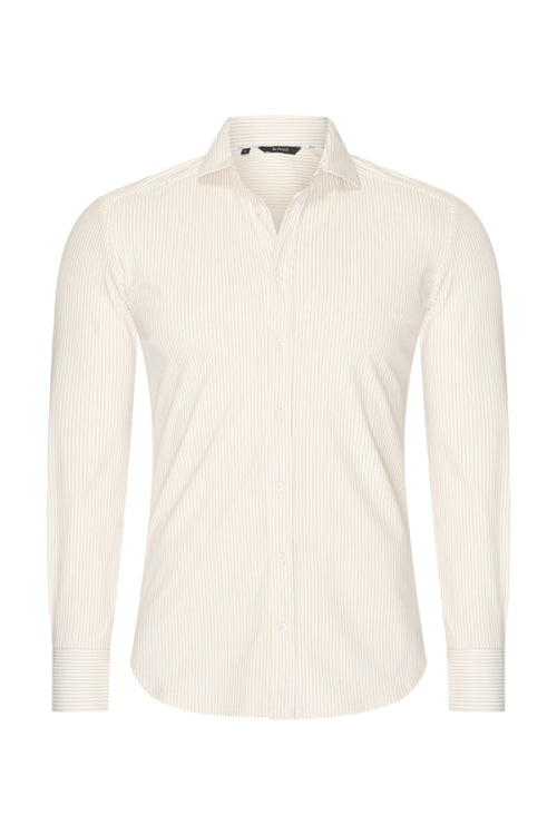 Mi Piace - Men Shirt Cable Print - Latte1