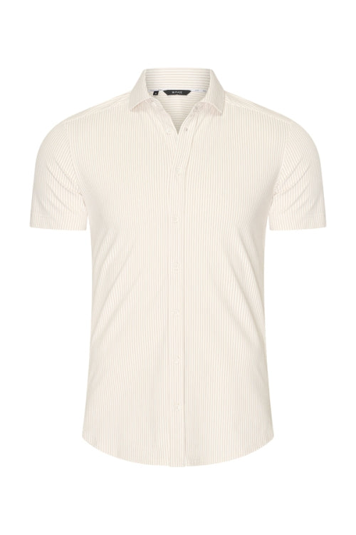 Mi Piace - Men Shirt Cable Print - Latte11233