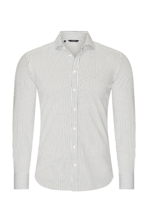 Mi Piace - Men Shirt Cable Print - Off White