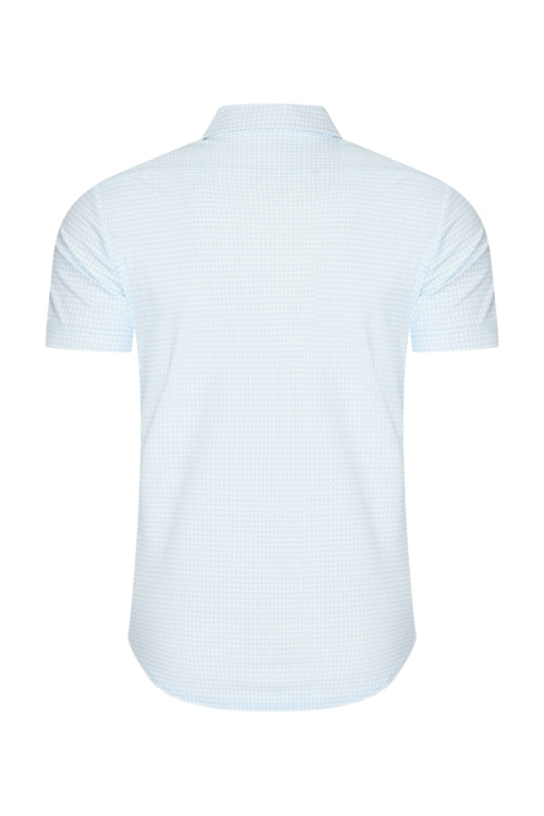 Mi Piace - Men Shirt Check Print - Light Blue33