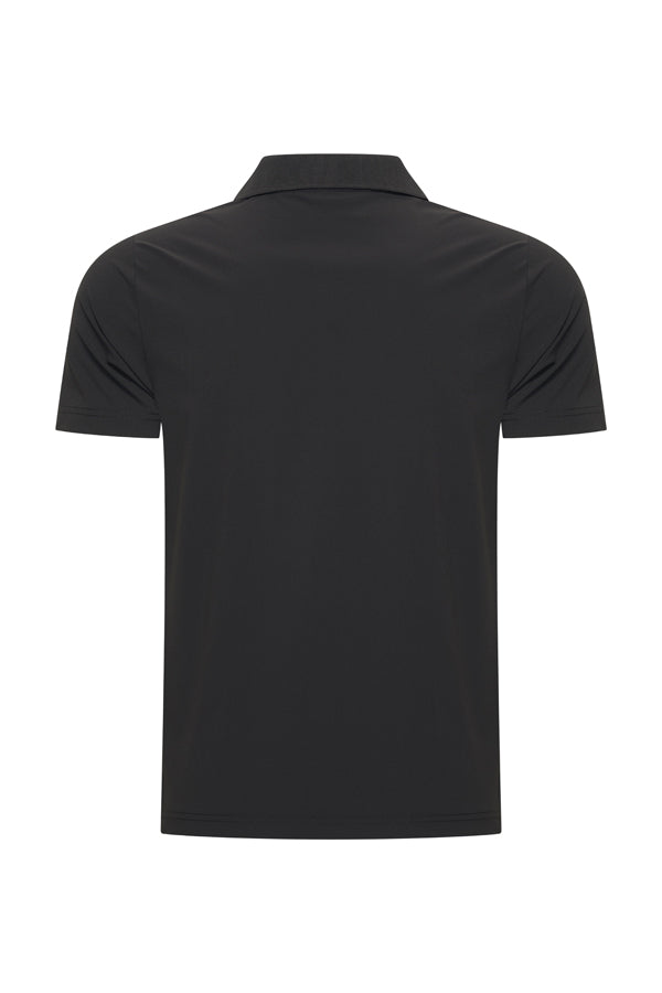Mi Piace - Men V Neck Polo Shirt - Black1
