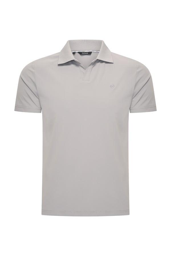 Mi Piace - Men V Neck Polo Shirt - Elephant Grey