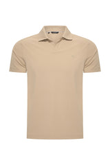 Mi Piace - Men V Neck Polo Shirt - Latte