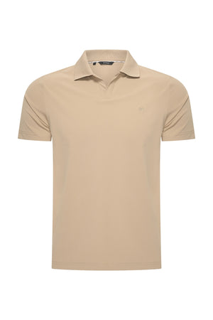 Mi Piace - Men V Neck Polo Shirt - Latte