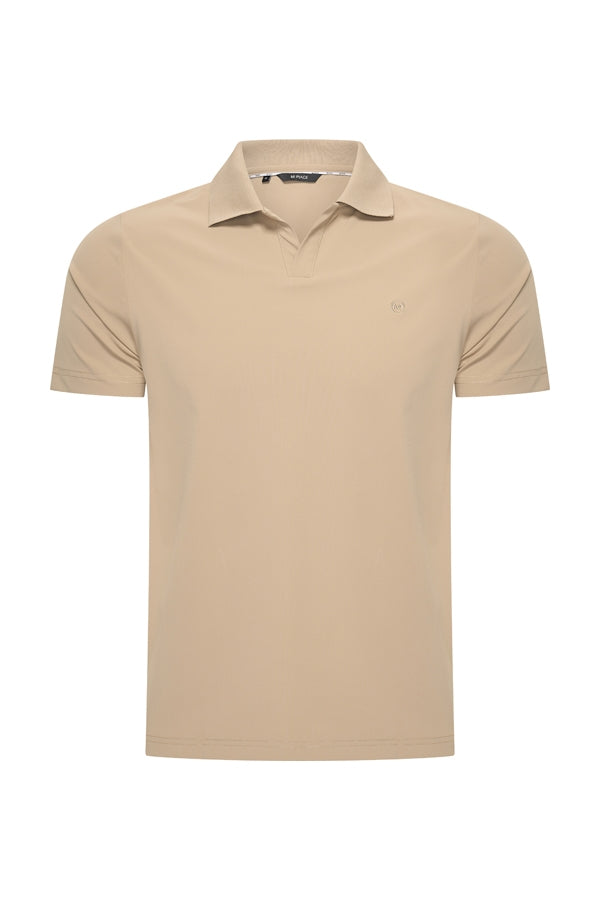 Mi Piace - Men V Neck Polo Shirt - Latte
