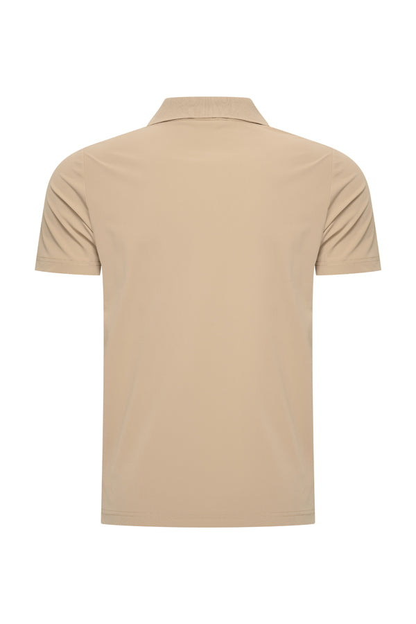 Mi Piace - Men V Neck Polo Shirt - Latte1