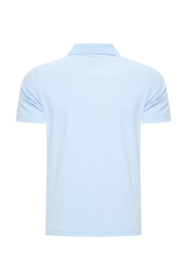 Mi Piace - Men V Neck Polo Shirt - Light Blue1