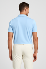 Mi Piace Heren - Men V Neck Polo Shirt - Light Blue
