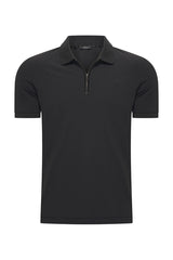 Mi Piace - Men Zip Polo Shirt - Black