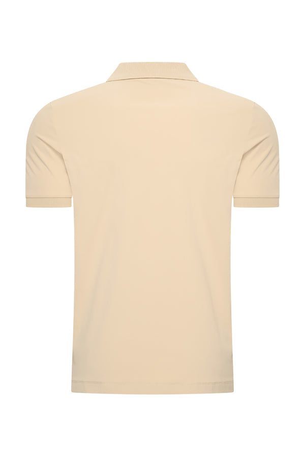 Mi Piace - Men Zip Polo Shirt - Sand1