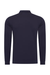 Mi Piace Heren - Lustre Cotton Longsleeve Polo Dark Blue