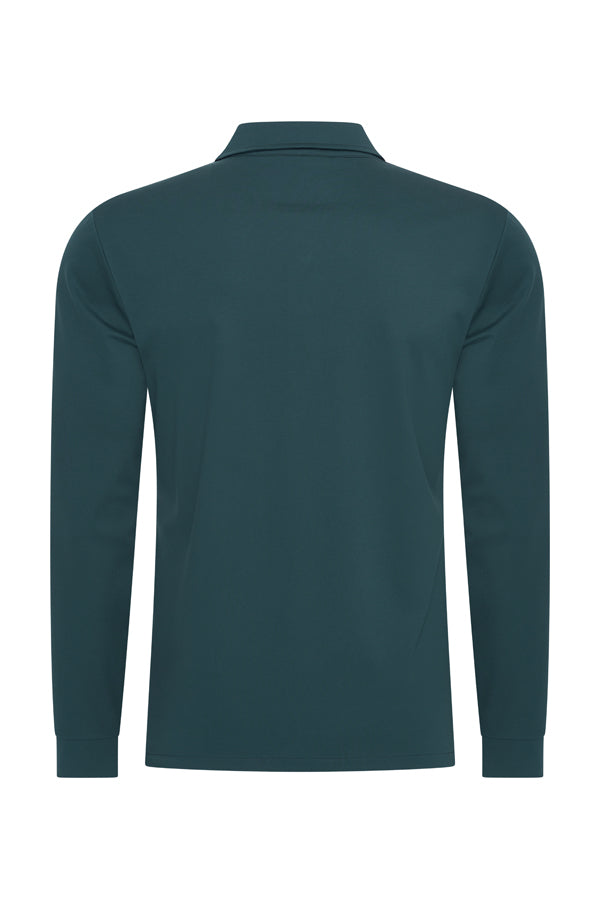 Mi Piace Heren - Lustre Cotton Longsleeve Teal Blue