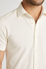 Mi Piace Heren - Men Blouse Short Sleeve - Off White