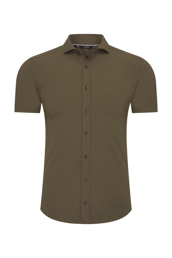 Mi Piace Heren - Men Blouse Short Sleeve - Olive