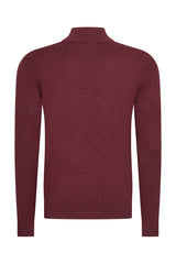 Mi Piace Heren - Men Cardigan Zip - Burgundy