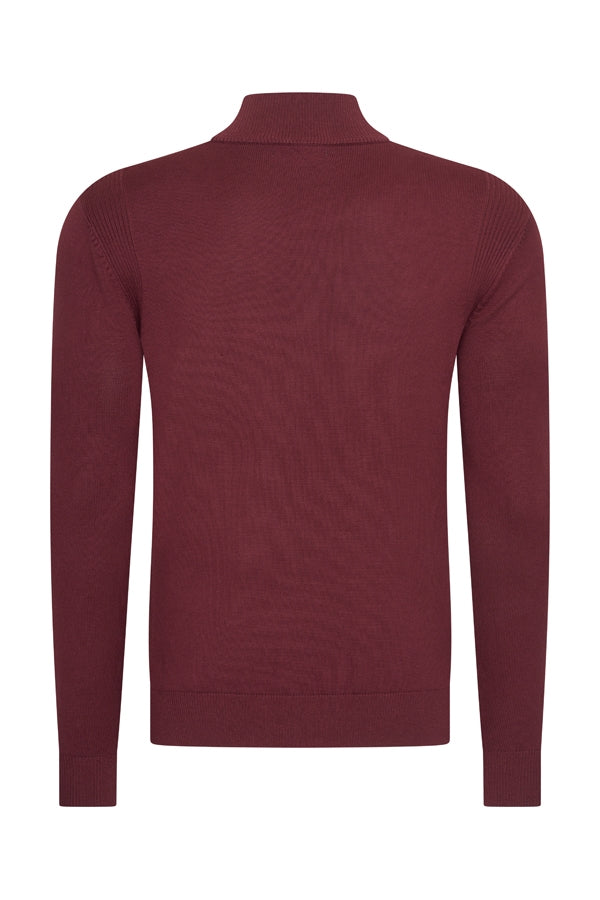Mi Piace Heren - Men Cardigan Zip - Burgundy
