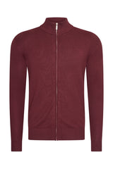 Mi Piace Heren - Men Cardigan Zip - Burgundy