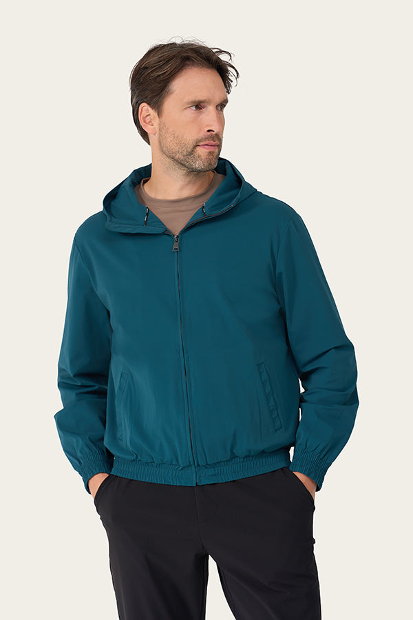 Mi Piace Heren - Men Jack Hooded - Teal Blue