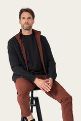 Mi Piace Heren - Men Jacket Reversible -  Brown Stone Black