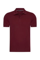 Mi Piace Heren - Men Polo Cotton - Burgundy 1