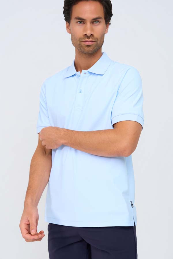 Mi Piace Heren - Men Polo Shirt - Light Blue