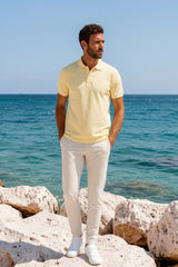 Mi Piace Heren - Men Polo Shirt - Pastel Yellow