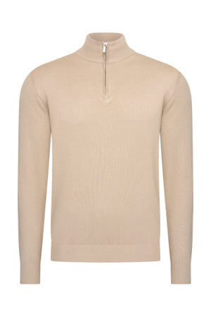 Mi Piace Heren - Men Pullover Zip Beige